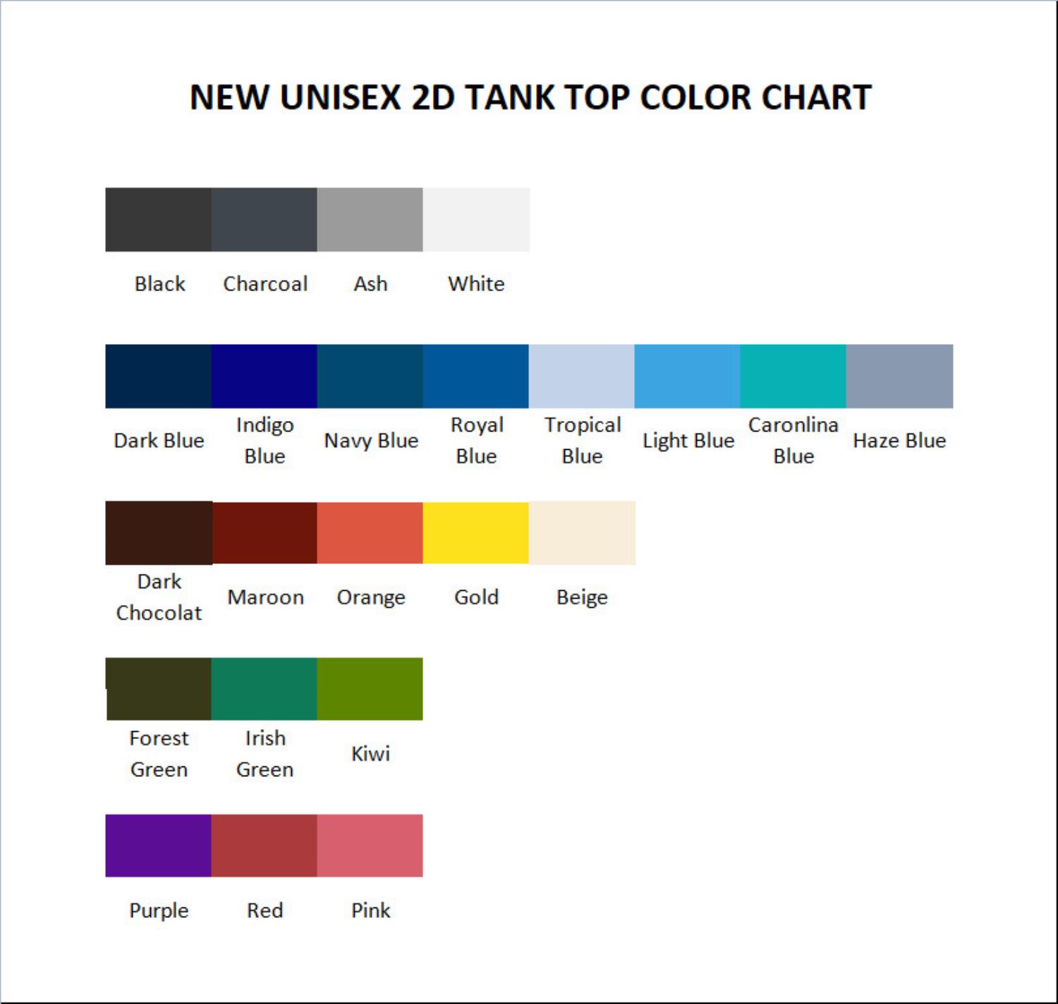 tank top color chart - Ed Edd N Eddy Merch