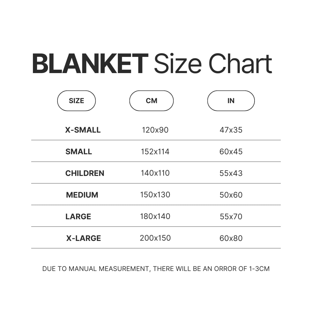 Blanket Size Chart - Ed Edd N Eddy Merch