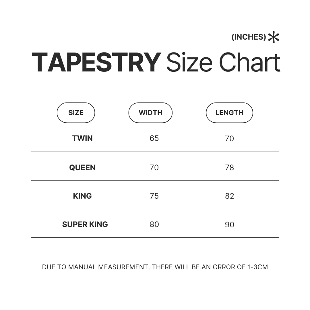 Tapestry Size Chart - Ed Edd N Eddy Merch