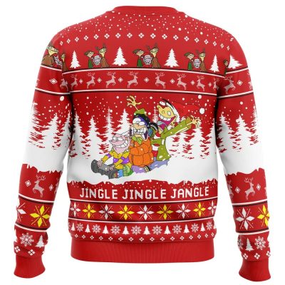 Jingle Jingle Jangle Ed Edd n Eddy Ugly Christmas Sweater BACK mockup - Ed Edd N Eddy Merch